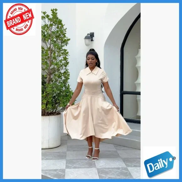 Short Sleeve A-Line Formal Party Dress with Back Zipper and Asymmetrical Hem - Picture 7 of 7